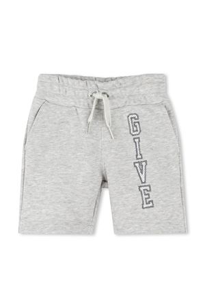 Shorts in misto cotone grigio chiaro GIVENCHY KIDS | H30635A01